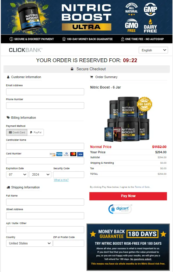 Nitric Boost Ultra order form